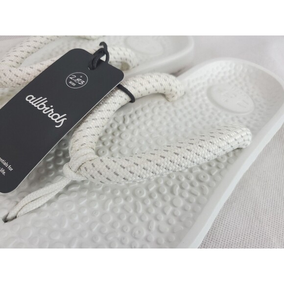 Allbirds Sugar Zeffer Blizzard White 2.83 Flip Flops Womens 9 Men 7 Sandals NEW! - Picture 3 of 13
